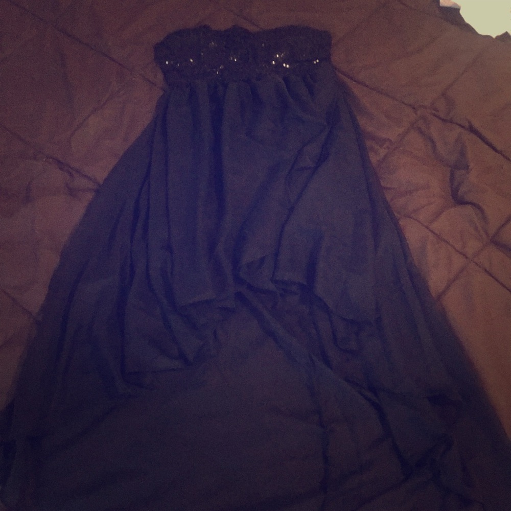 Sheer black high/low dress